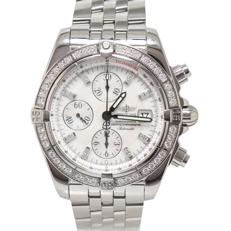 Breitling Chronomat Evolution MOP Dial Diamond Steel Mens 